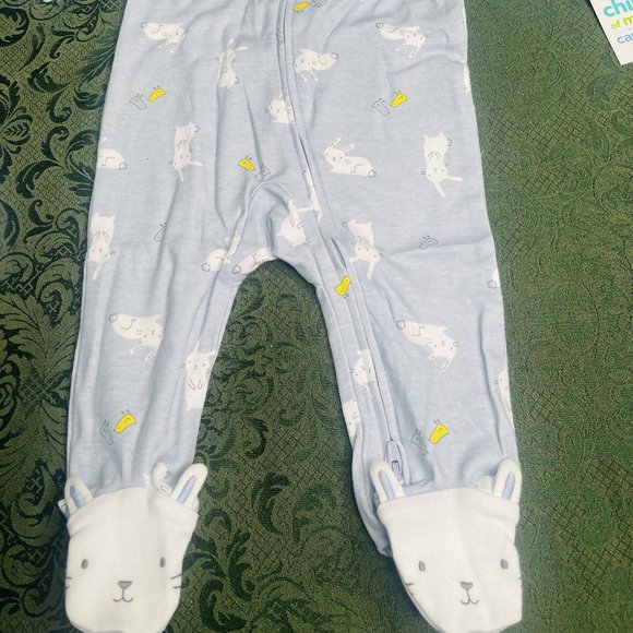 NWT NB 6-9 0 3-6 Easter bib hat sleeper carters layette baby shower present gift - Picture 8 of 10